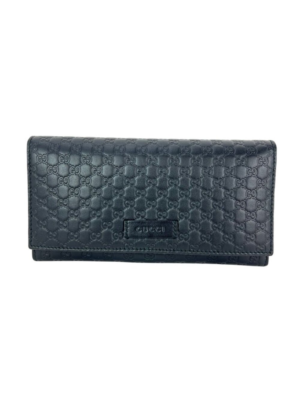 Gucci Micro Guccissima Continental Long Black Wallet